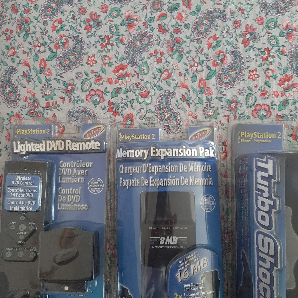 PS 2 Turbo Shock, DVD Remote and Memory expansion pak